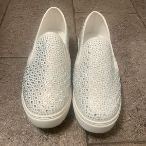 Crystal Studded Slip-On Sneakers